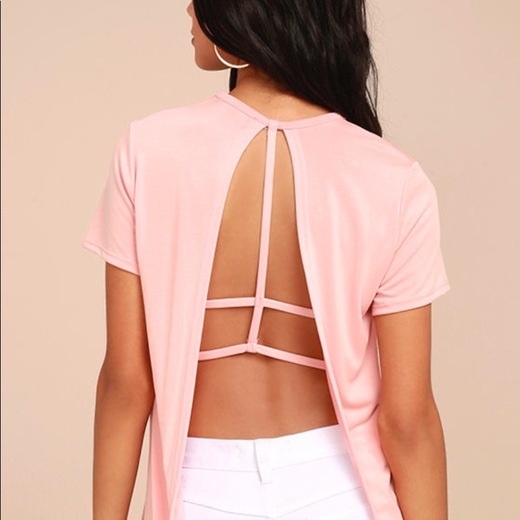Lulas Pink Backless Tee  never worn - Picture 4 of 6